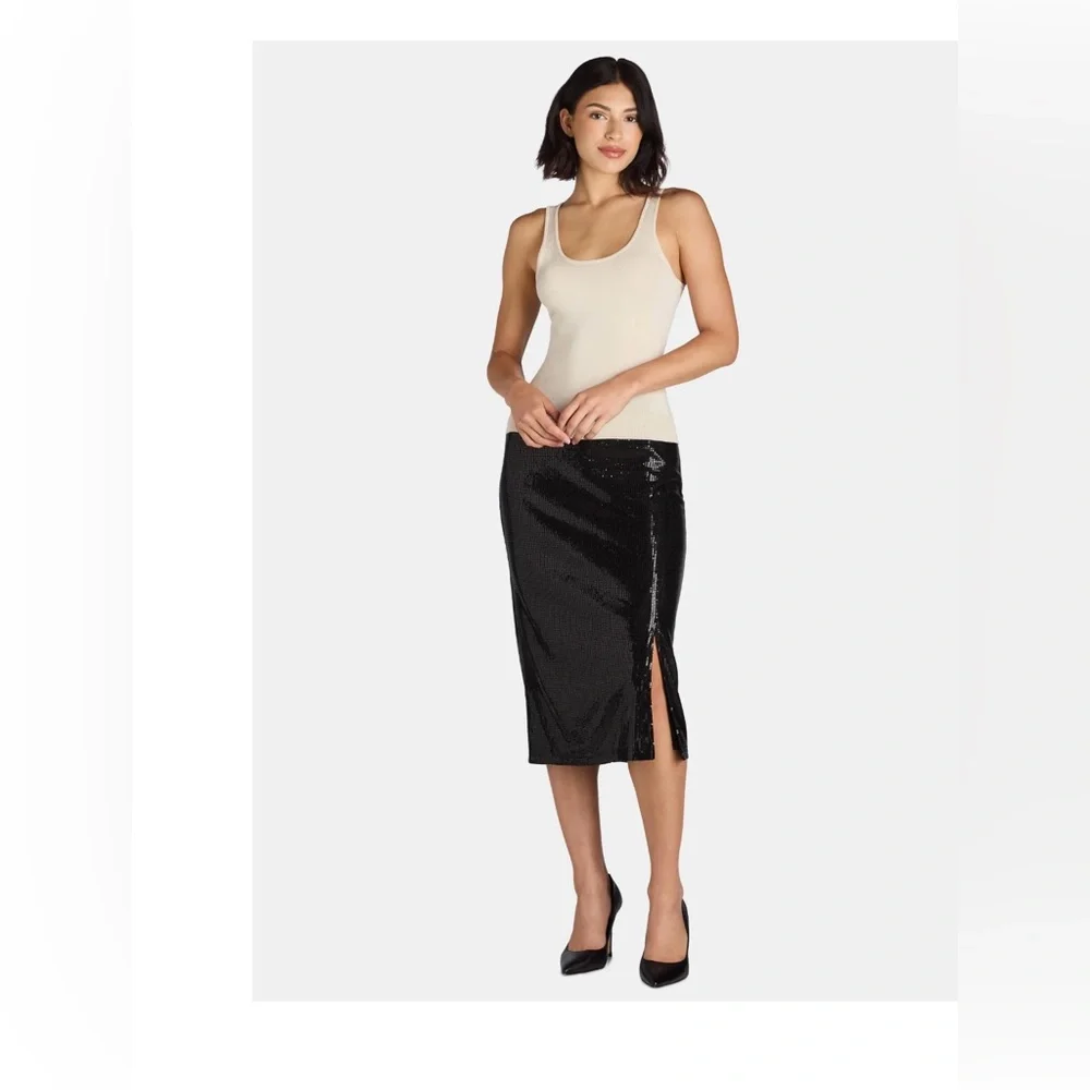 Time and Tru Women's Sequin Skirt with Side Slit, Sizes lg 12-14 - Picture 5 of 7